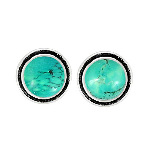 Natural 7mm Round Shape Turquoise Stud Earrings 925 Silver Plated Handmade Stud Earrings Jewelry For Women Natural 7mm Round Shape Turquoise Stud Earrings 925 Silver Plated Handmade Stud Earrings Jewelry For Women