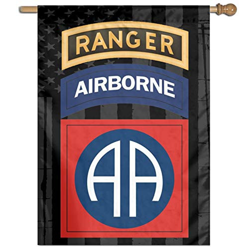 HUZEIMINniu 82nd Airborne with Ranger Tab Garden Flag Outdoor Flag House Decorative Welcome Flag 27"X37" HUZEIMINniu 82nd Airborne with Ranger Tab Garden Flag Outdoor Flag House Decorative Welcome Flag 27"X37"