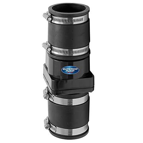 Superior Pump 99529 2" x 2" Slip-On Sewage Check Valve- Black