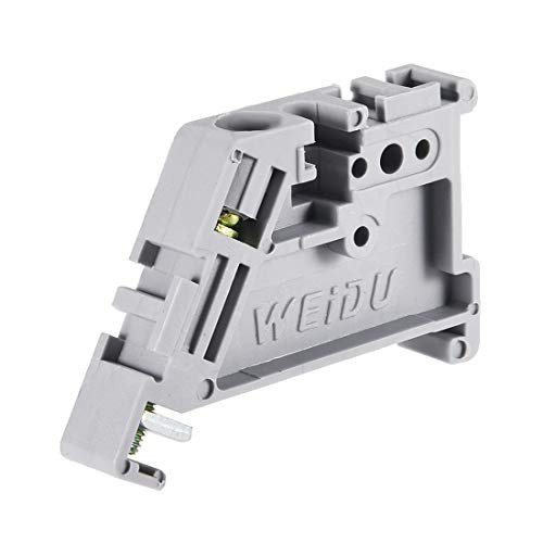 uxcell EW-35 DIN Rail Terminal Blocks End Stopper Bracket Grey for 35mm Width Rail- 50 Pcs