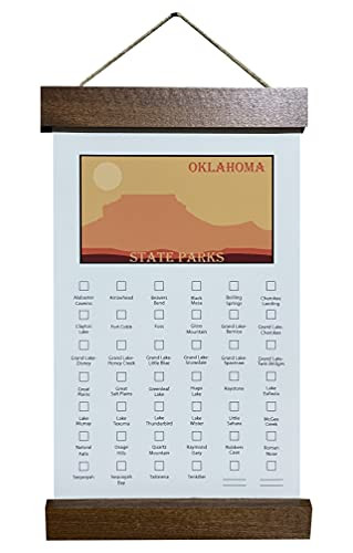 Oklahoma State Park Checklist - Multiple Designs - Bucket List - Explore OK - Hiker Gift - Explore Check List -DESIGN GLOSS MT-