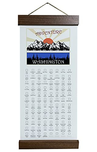 Washington State Park Checklist - Multiple Designs - Bucket List - Explore WA - Hiker Gift - Explore Check List -DESIGN BLUE LAKE-