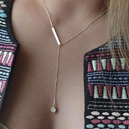 Sttiafay Long Chain Y-Pendant Rhinestone Necklace Long Stick Bar Necklace Lariat Necklace Chain Jewelry for Women Sttiafay Long Chain Y-Pendant Rhinestone Necklace Long Stick Bar Necklace Lariat Necklace Chain Jewelry for Women