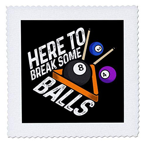 3dRose Here to Break Some Balls with Pool Billiard Snooker - Quilt Squares -qs-326120-7-