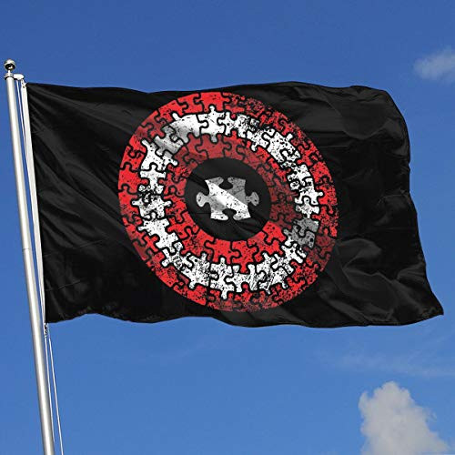 ZBGIGB Autism Awareness Autism Puzzle Shield 3x5 Foot Flag Outdoor Flags 100 percent Single-Layer Translucent Polyester 3x5 Ft