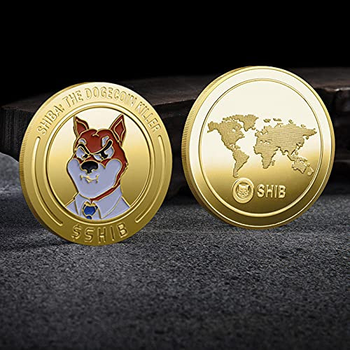 ZJZNGYX Shiba Inu Coin shib Coin Paint Embossed Commemorative Coin Digital Virtual Coin Collection Gift