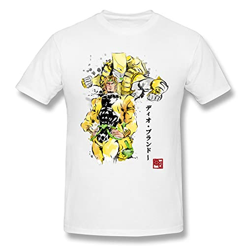 Anime JoJo's Bizarre Adventure Dio Brando T Shirt Man's Leisure Round Neck Top Tshirt White