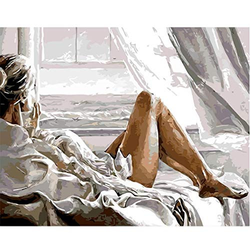 Paint by Number Kit for Adults Kids Beginne Beauty by The sea Paint by Numbers for Adults Kids -DIY Oil Painting Acrylic Paint by-16X20 Inch -Frameless- Paint by Number Kit for Adults Kids Beginne Beauty by The sea Paint by Numbers for Adults Kids -DIY Oil Painting Acrylic Paint by-16X20 Inch -Frameless-