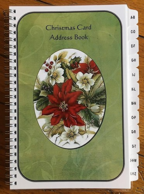 Large Print Christmas Card Address Book List Record with A-Z Tabs Poinsettia Personalized Gift Large Print Christmas Card Address Book List Record with A-Z Tabs Poinsettia Personalized Gift