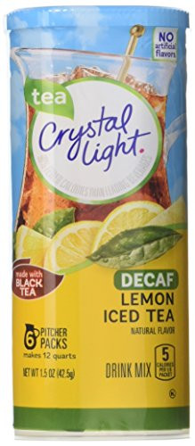 Crystal Light Lemon Decaf Iced Tea Drink Mix (72 Pitcher Packets, 12 Canisters of 6)