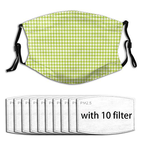 Comfortable Activated carbon mask-Abstract Textile Pattern Scottish Ethnic Four-Pointed Checks Artsy Motif-Printed Facial decorations for adult -Filters 10pc-
