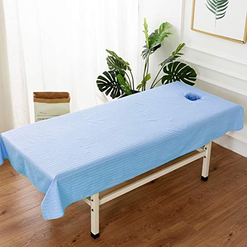 Cotton Massage Table Cover Sheet with Face Hole Soft Beauty Bed Cover for Beauty Salon Spa Pure Color Massage Table Sheet Washable Beauty Bedsheet I 80x190cm