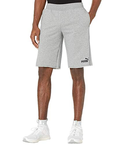 PUMA mens Essentials Plus  12" Shorts- Medium Gray Heather- Small US