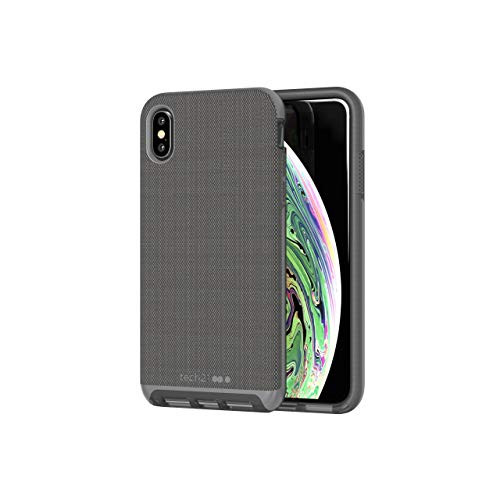 Tech21 Protective Apple iPhone Xs Max Case Slim Back Cover - Evo Luxe Woven Fabric - Grey