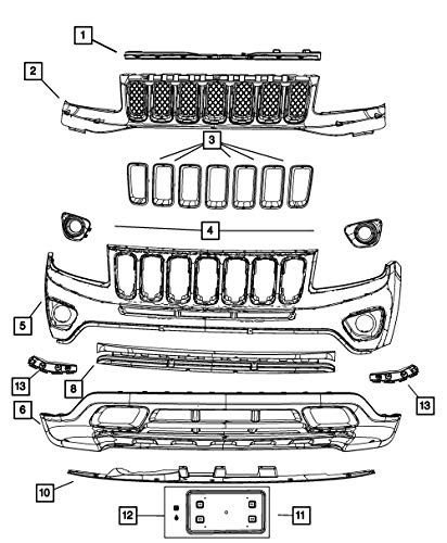 2011-2013 Jeep Compass Front License Plate Bracket MOPAR GENUINE OEM NEW