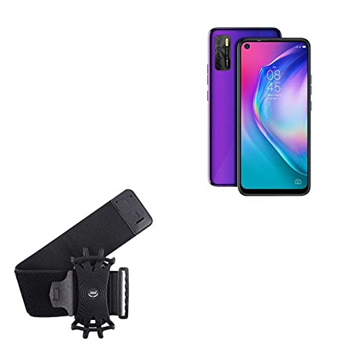 Tecno Camon 17 Holster- BoxWave -ActiveStretch Sport Armband- Adjustable Armband for Workout and Running for Tecno Camon 17 - Jet Black
