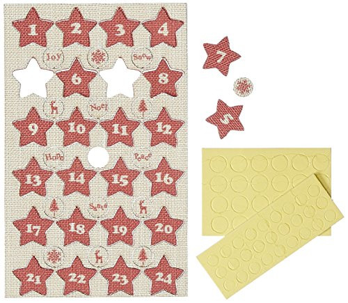 Rayher Wooden Advent-Calendar Numbers- 2.5cm- Stars- tab-Bag 24pc- Miscellaneous- Wood- 2.15 x 1.2 x 0.05 cm