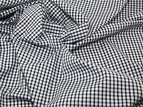 Minerva Crafts 1/8" Check Corded Gingham Dress Fabric Navy Blue - per metre