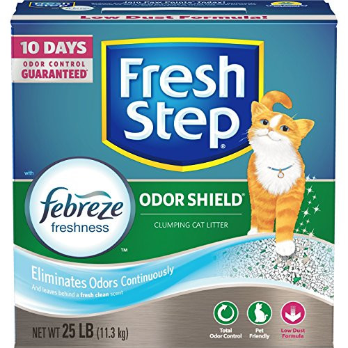 Fresh Step Odor Shield Scented Litter with the Power of Febreze- Clumping Cat Litter- 25 Pounds