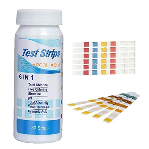 Swimming Pool Test Strips Water pH Chlorine Alkalinity Hardness Spa Testing Kit 50PCS