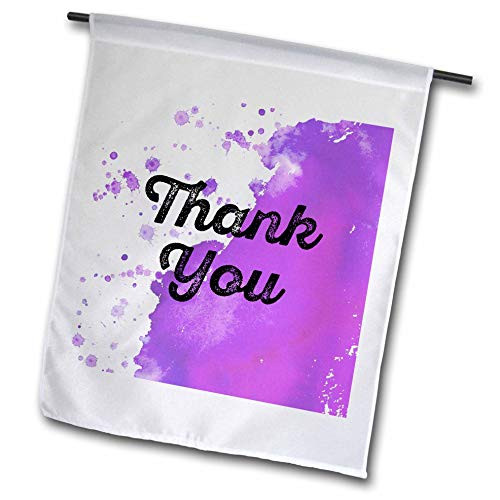 3dRose Thank You with a Purple Watercolor Paint Splotch as Background. - Flags -fl-327770-2-