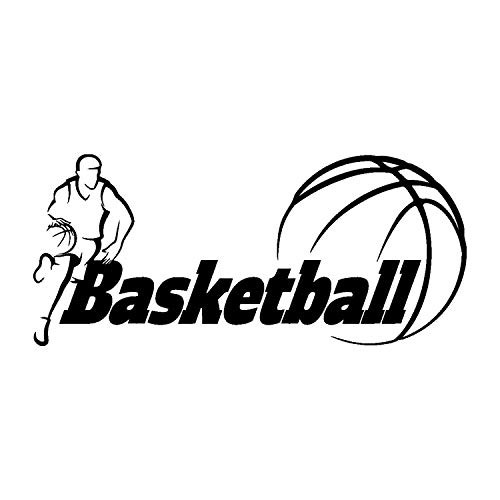 Wall Sticker-Basketball Lettering Player Boys-Sport Vinyl Wall Decal-Room-Sport Gym Pool Room Removable Decor Decals-Custom Color Stickers-BG00-08-15d-10.3x22.5 in