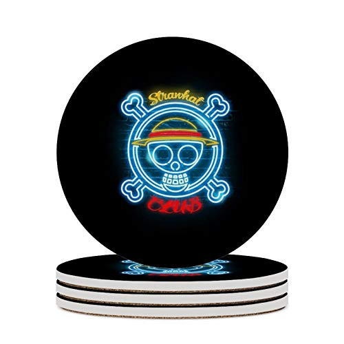 Round Ceramic Stone Coaster Set of 4 One Piece Neon Round Coaster Drink Absorption Coaster with Cork Base -3.9 inches- Round Ceramic Stone Coaster Set of 4 One Piece Neon Round Coaster Drink Absorption Coaster with Cork Base -3.9 inches-