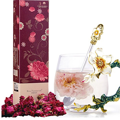 Rósa Floweryvale Rose Tea+ Big Box, Blooming Flower Tea Rose Flower Tea with Maximum Essential Oil, Big Box, 30g for one Month Consumption