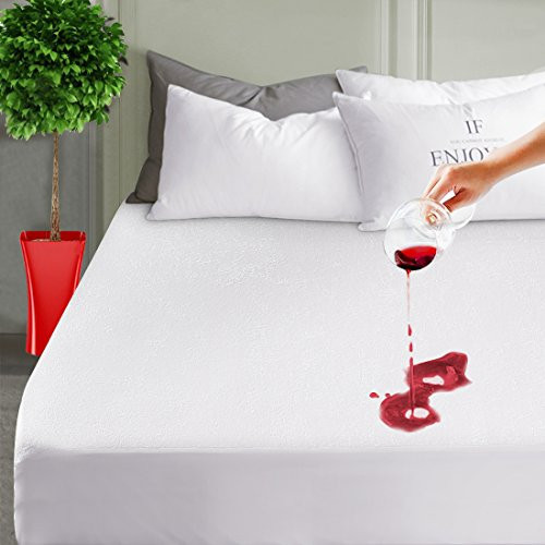 Mattress Pad Protector King??????100% Waterproof Mattress Pad Cover Breathable Fitted 8-21 Deep Pocket