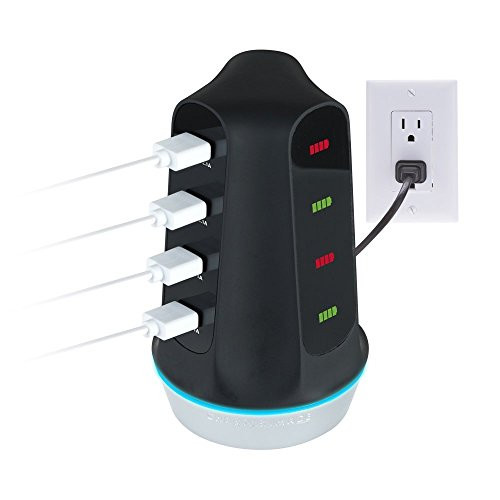 Atomi Visual Charge Tower Prime 4-Port USB Charger - 5-foot Cable