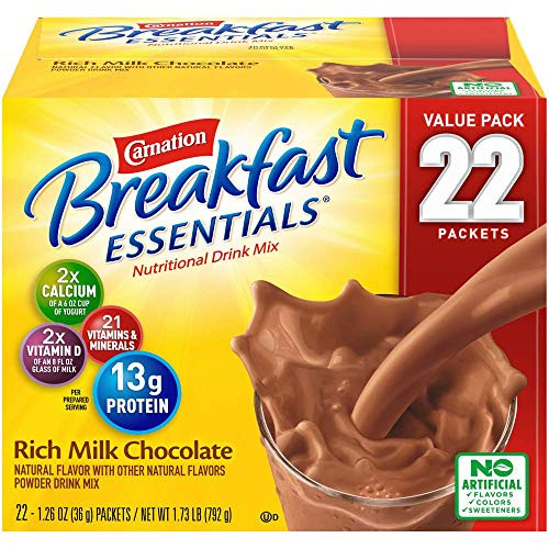 Carnation Breakfast Essentials Powder Drink Mix- Rich Milk Chocolate- Box of 22 Packets- 1 Pack - 22 Count