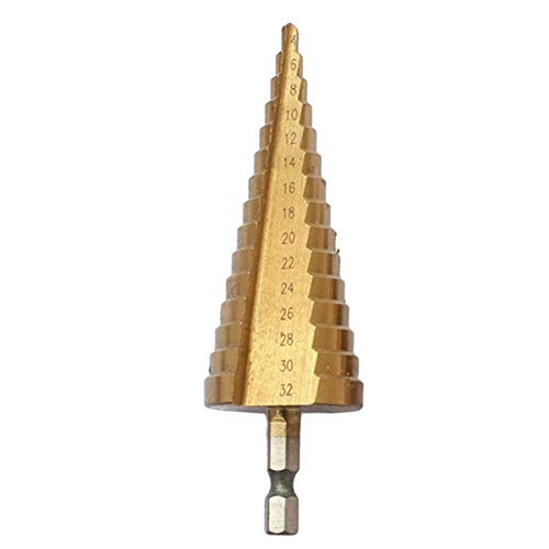 Drill Bit HSS 4241 Ladder Drill 4-32mm Hex Titanium Step Cone Drill Bit Hole Cutter For Woodworking Wood Metal Drilling