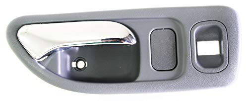 Evan-Fischer Interior Door Handle compatible with Honda Accord 94-97 Front RH Inside Chrome Lt Gray w/Power Window Hole Sedan/Wagon-LX-USA/EX/EX-R/SE-