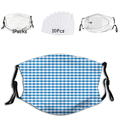Fillter Face Cloth for adult Monochrome Gingham Checks Classical Country Culture Reusable Windproof Mouth Anti Dust Double Protection -10 Fillters- Fillter Face Cloth for adult Monochrome Gingham Checks Classical Country Culture Reusable Windproof Mouth Anti Dust Double Protection -10 Fillters-