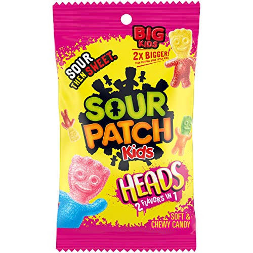 BIG SOUR PATCH KIDS Heads Candy- 1 Bag -8 oz.-