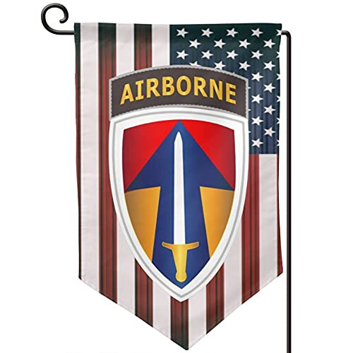 ZIQIANG Army - Ii Field Force W Airborne Tab LRRP with American Flag Home Flag Outdoor Flag Garden Flag Double Sided Flag