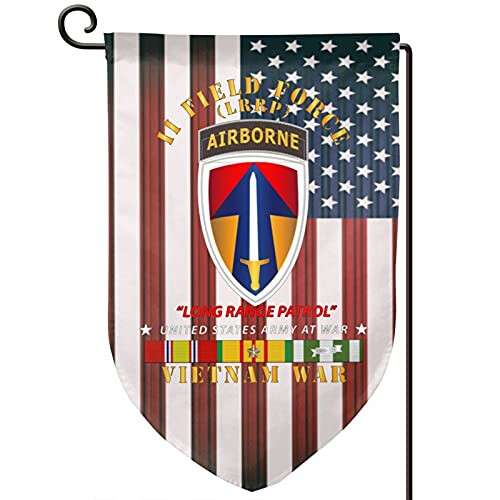 ZIQIANG Army - Ii Field Force - Airborne Tab - Vietnam with American Flag Home Flag Outdoor Flag Garden Flag Double Sided Flag
