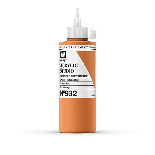 Vallejo : Studio Acrylic Paint : 200ml : Orange Fluorescent
