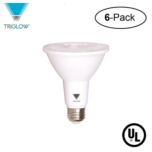 TriGlow T97105-6 (6-Pack) 12-Watt (75W Equivalent) PAR30 LED Bulb, 850 Lumen, DIMMABLE, Daylight Color (5000K), UL Listed, Pack of 6 LED Light Bulbs