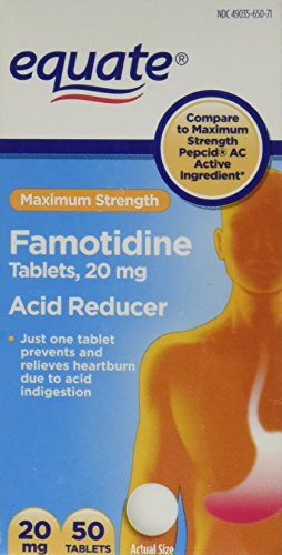 Equate Famotidine Acid Reducer Tablets 20mg- 50ct