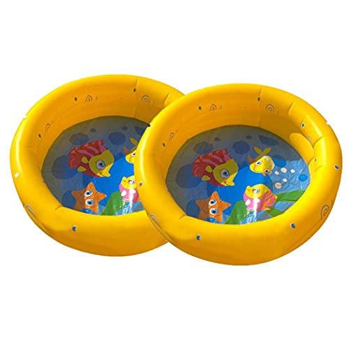 GZMMYI Inflatable Swimming Pool for Kids Portable Inflatable Children Pump Pool Summer Swimming Pool for Garden -Yellow -1-