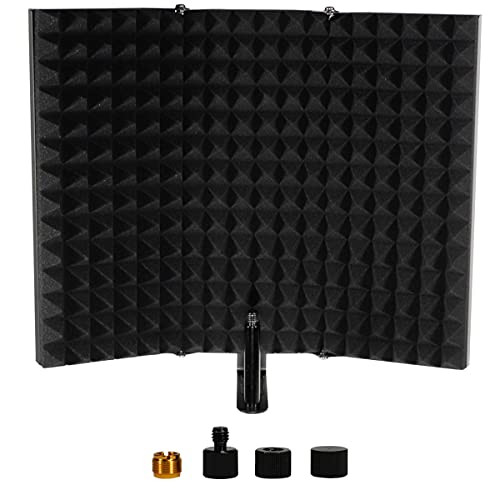 Professional Studio Recording Microphone Isolation Shield- Mic Pop Reflection Filter Density Absorbent Foam Used to Filter Vocal.Suitable for Blue Yeti Condenser Microphone Recording Equipment