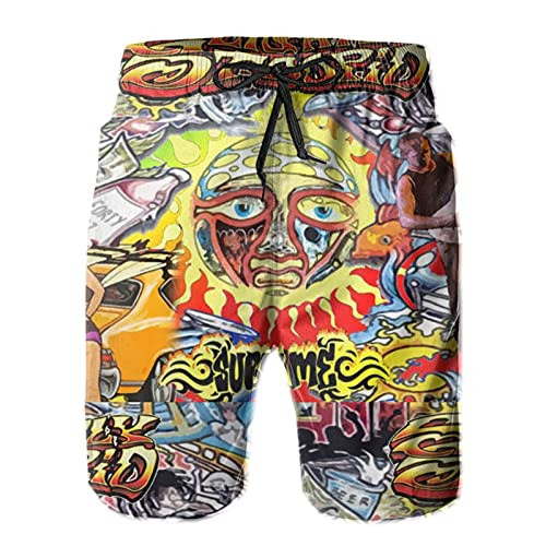 Hengoguosamao Slightly Stoopid Short Mens Fashion Board Shorts Graphic Beach Swim Trunks Pocket White Hengoguosamao Slightly Stoopid Short Mens Fashion Board Shorts Graphic Beach Swim Trunks Pocket White