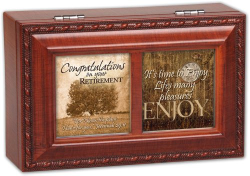 Cottage Garden Congrats Retirement Woodgrain Petite Music Box/Jewelry Box Plays How Great Thou Art Cottage Garden Congrats Retirement Woodgrain Petite Music Box/Jewelry Box Plays How Great Thou Art