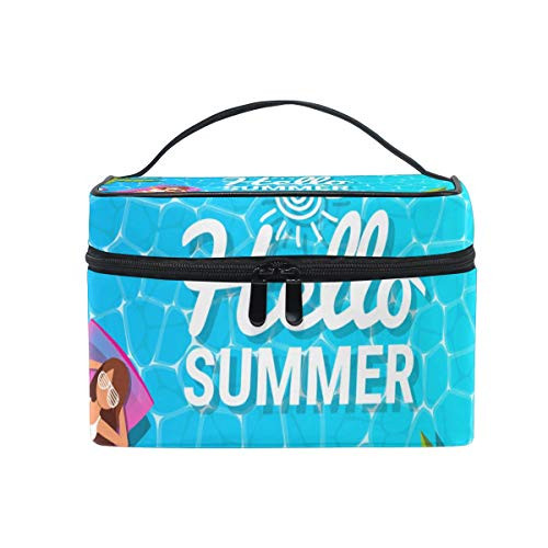 Makeup Bag Hello Summer Swimming Pool Cosmetic Portable Storage Bag Makeup Bag Hello Summer Swimming Pool Cosmetic Portable Storage Bag