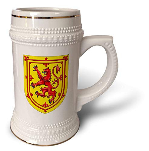 3dRose Scottish Lion Rampart shield coat of arms. -Stein Mug- 18oz - 22oz- White