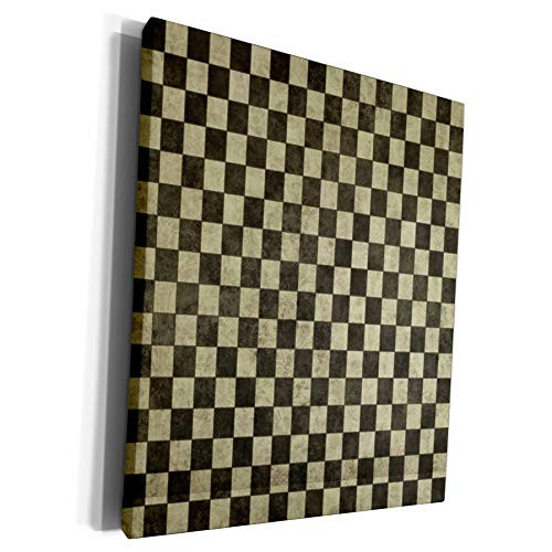 3dRose Anne Marie Baugh - Pattern - Black and Gray Checkerboard Pattern - Museum Grade Canvas Wrap -cw-210945-1-