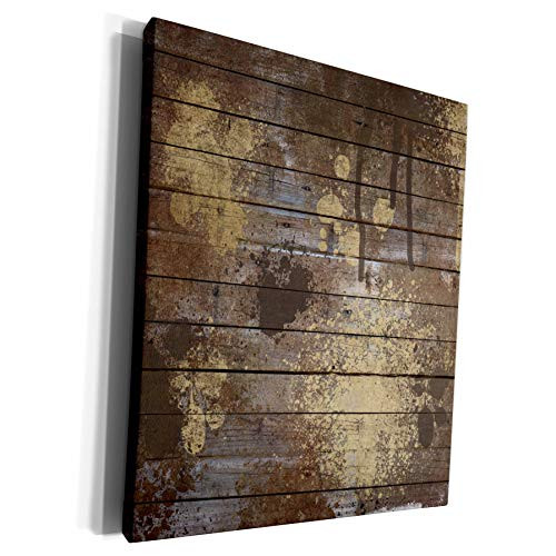 3dRose Anne Marie Baugh - Textures - Vertical Wood Boards With Paint Splatters Effect - Museum Grade Canvas Wrap -cw-215540-1-