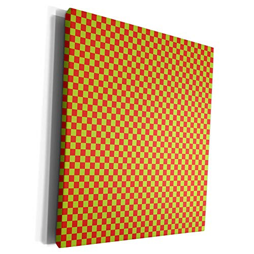 3dRose Anne Marie Baugh - Patterns - Small Red and Green Checkerboard Pattern - Museum Grade Canvas Wrap -cw-215701-1-