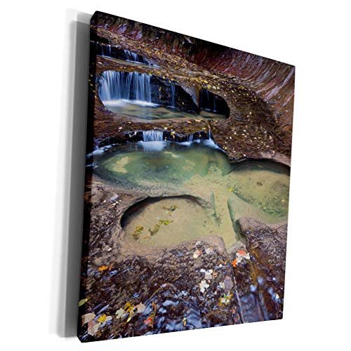 3dRose Danita Delimont - Streams - Utah- Zion NP- Erroded pools of water on North Creek. - Museum Grade Canvas Wrap -cw-260224-1- 3dRose Danita Delimont - Streams - Utah- Zion NP- Erroded pools of water on North Creek. - Museum Grade Canvas Wrap -cw-260224-1-